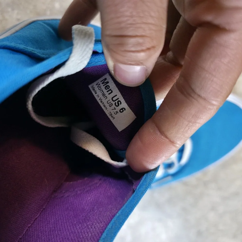 Vans Authentic Hawaiian Ocean Mens 6 Womens 7.5 Blue And Purple Skate Shoes‎